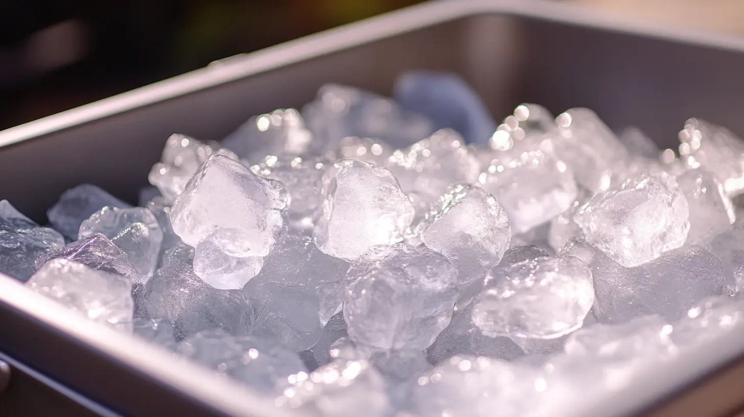 ice for cocktails in cooler