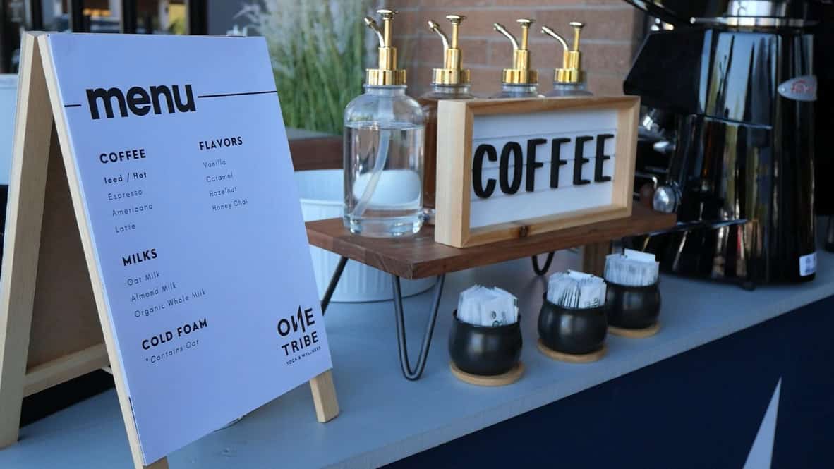 coffee bar sign at event