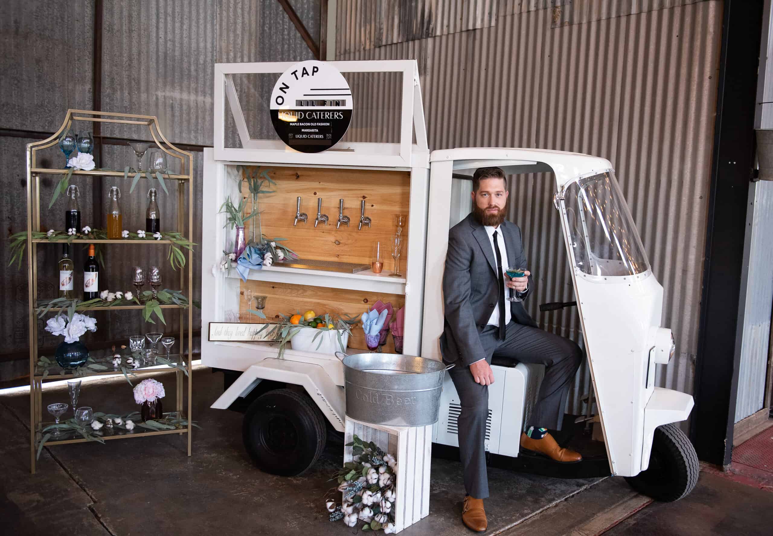 Tap cart at a wedding - Liquid Caterers